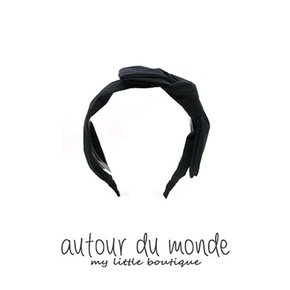 layered ribbon hairband navy