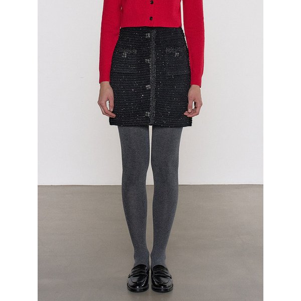 Spangle Wool Knit Skirt (2color)