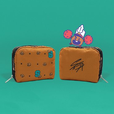 레스포색 BT21 슈키 스퀘어 코스메틱 파우치 [6701.K907]