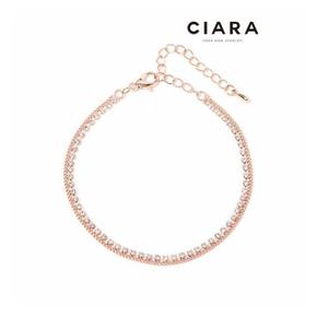 씨아라CIARA 14K Gorga 캐럿스톤 투라인 팔찌(GoldPlated)