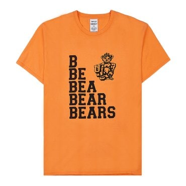 와일드동키 [와일드 동키] 베어스 프린팅 코튼 티셔츠 T BEARS STRONG WASHED ORANGE