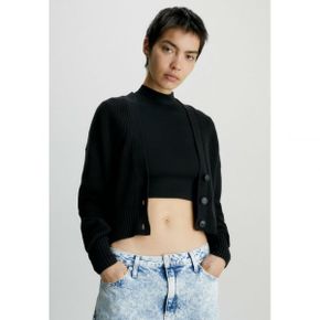 4058989 Calvin Klein CROPPED - Cardigan ck black 68156066