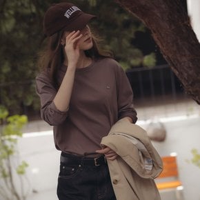 Silket cotton long sleeve t-shirt_Brown