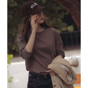 Silket cotton long sleeve t-shirt_Brown