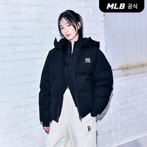 MLB [엠엘비코리아공식] 베이직 후드 숏패딩 NY (Black)