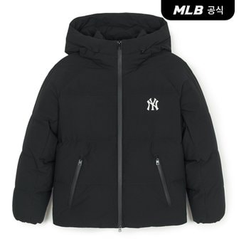 MLB [코리아공식] 베이직 후드 숏패딩 NY (Black)