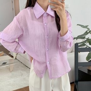 (5color)슬랍 린넨 시스루 린넨 셔츠