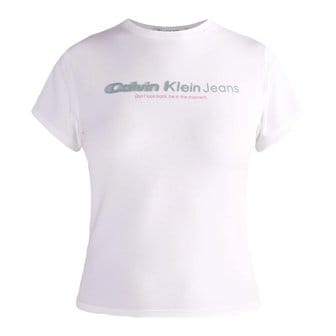 Calvin Klein 캘빈클라인 반팔 여성 여자 화이트 흰색 티셔츠 J20J222642 YAF