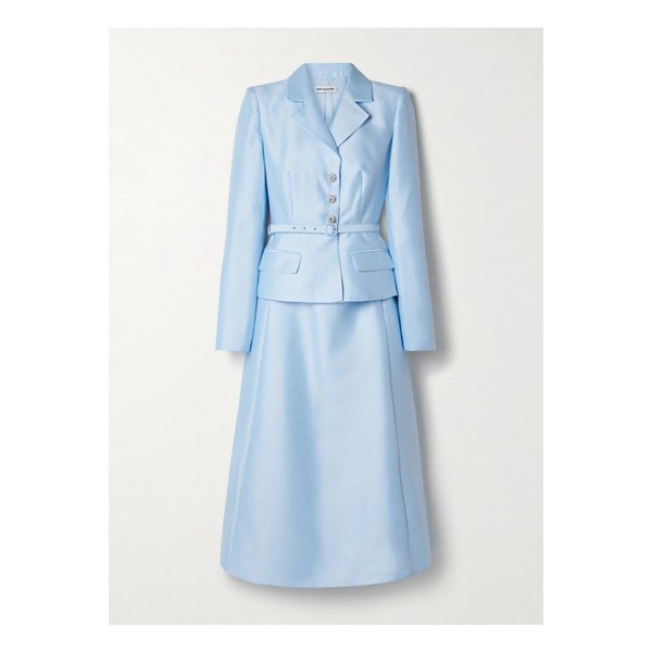 레이어드 장식 태피터 미디 드레스 블루 1647597350585790