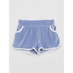 Raw Logo Velvet Hot pants Soft Blue