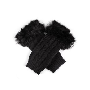 [Dents]Cable Knit Wrist Warmers with Fur Cuffs / 3 Colours/ 여성 손 워머/ 6-4217