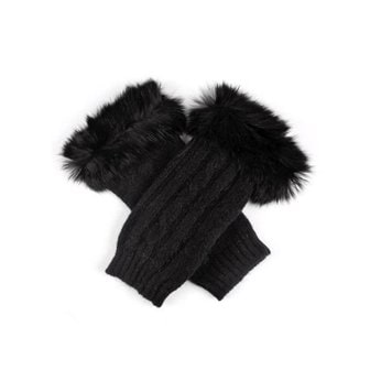 펄튼 [Dents]Cable Knit Wrist Warmers with Fur Cuffs / 3 Colours/ 여성 손 워머/ 6-4217