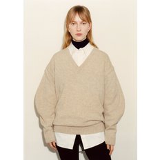 케이스 23FW CAES V-NECK OVERSIZED SWEATER IN BEIGE MELANGE