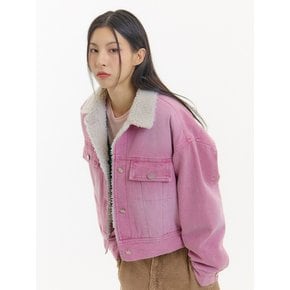 피그먼트 퍼 자켓 핑크_PIGMENT FUR JACKET PINK