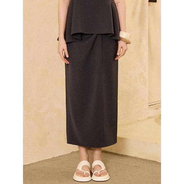 Long Knotted Skirt Charcoal