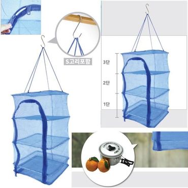 제이큐 접이식 캠핑 식기건조망 Slim3단 2중방충망