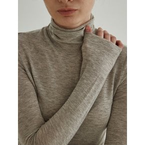 Line Detailed Wool Tencel pola Top (Oatmeal)