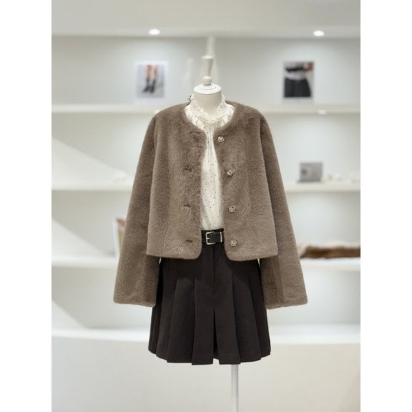 [여주점] 여성 비즈 버튼 퍼 자켓 (L254PSG751)