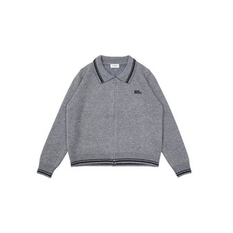 몽버디골프 젠틀 카라넥 집업니트 GREY
