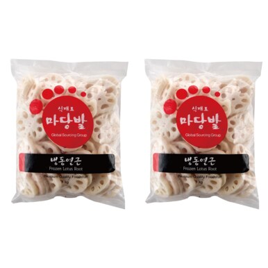 마당발 냉동연근  (슬라이스, 중국산, 1kg) , 2개