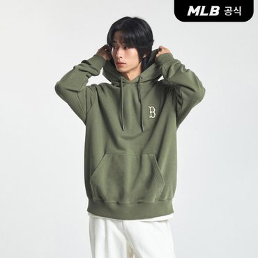 MLB [코리아공식] 빈티지 바시티 오버핏 후드티 BOS (Ptn.Khaki)