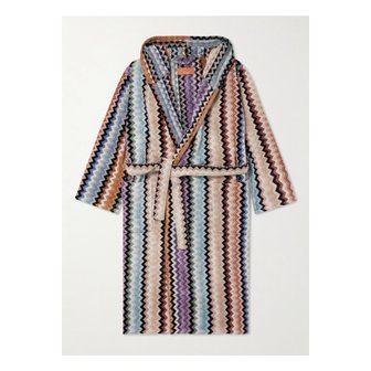 미쏘니 아담 스트라이프 테리 코튼 후드 가운 멀티컬러 46376663162928503