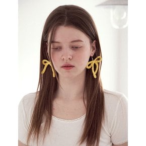 No.201 / Ribbon Crochet Earring (Silver 925) _ Yellow