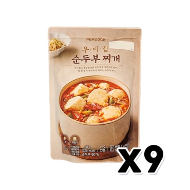  피코크 우리집순두부찌개 즉석조리식품 500g x 9개