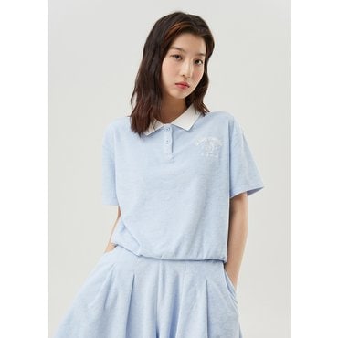 르꼬끄 [이월][60% OFF] 테리 크롭 폴로 카라 티셔츠 GBL / QQ222TTS55