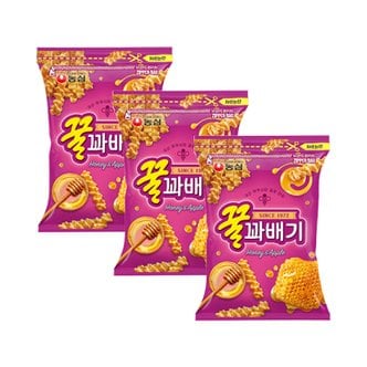 너만아는과자점 농심 꿀꽈배기 300g x 3개 / 대용량 스낵 지퍼팩보관