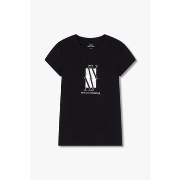 ARMANI EXCHANGE 여성 스트레치 코튼 티셔츠(A425130514)블랙