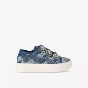 5464707 KURT GEIGER LONDON Laney Octavia crystal-embellished woven low-top trainers