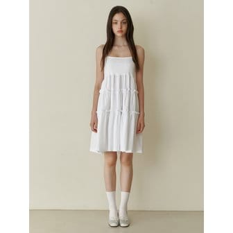 카인더베이비 Cancan shirring mini dress - white