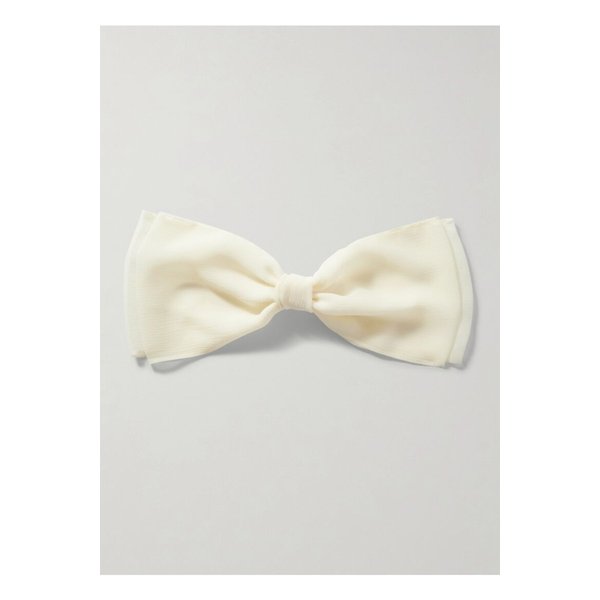 지지 버리스 재클린 보우 장식 크링클 시폰 헤어 클립 아이보리 46376663162858086