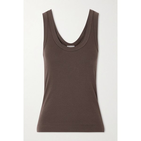 브루넬로쿠치넬리 브라운 코튼 블렌드 저지 탱크 탑 46376663163006483