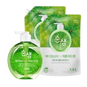 순샘 믹스앤매치 주방세제 베이킹소다x피톤치드향 500ml 1개 1.2L 2