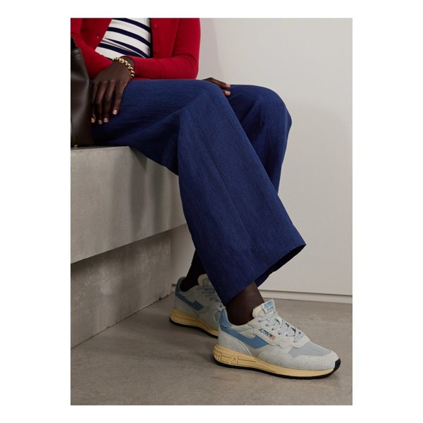 오트리 릴윈드 로우 텍스처 가죽 트리밍 스웨이드 셸 스니커즈 라이트 블루 46376663162925929