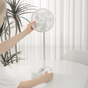 [퀸센스] BLDC 높이조절 캠핑용 무선 탁상용선풍기