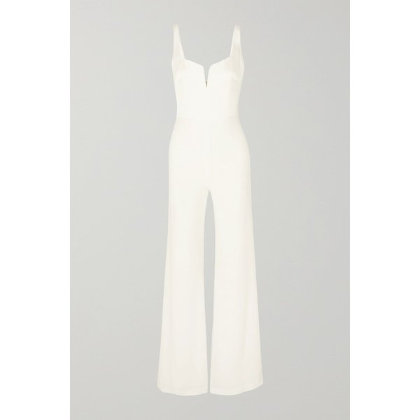 갈반 패널드 크레이프 점프수트 화이트 210640033233