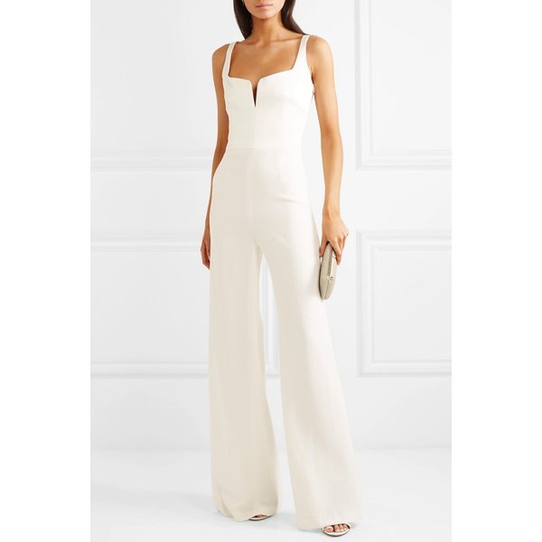 갈반 패널드 크레이프 점프수트 화이트 210640033233