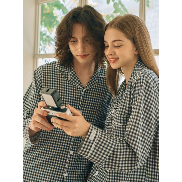 [uni] 쿠앤크체크 소프트핏 긴팔 커플 잠옷 상하세트