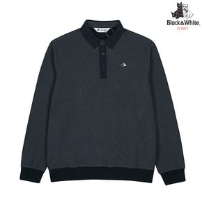남성 우븐 배색 골지 티셔츠 9374GXSP_NAVY