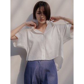 린넨 백버튼 크롭셔츠(아이보리)