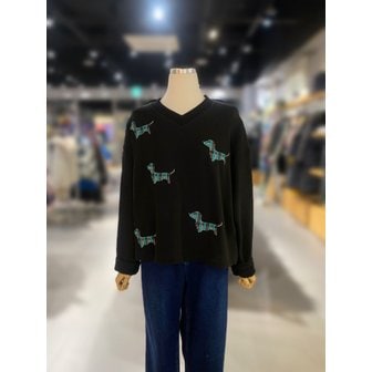 베네통 [여주점] 닥스훈트 자수 티셔츠 (BATS54461)