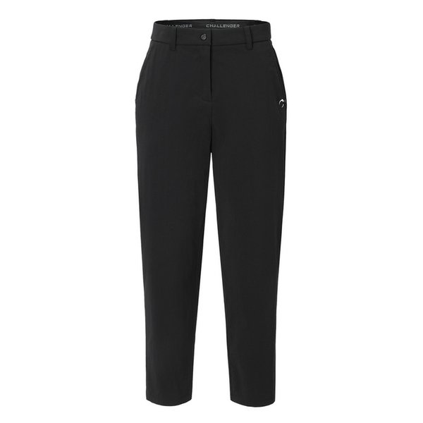 여성 백밴딩 포켓 디테일 테이퍼드핏 팬츠 블랙