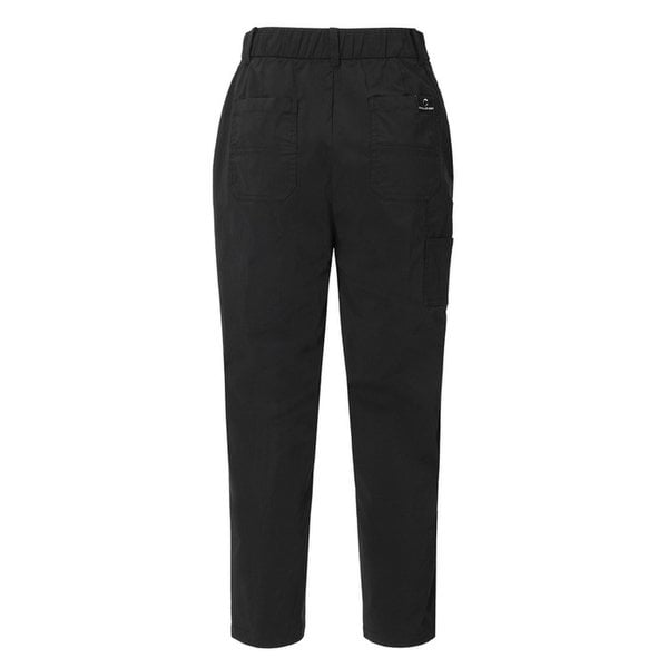 여성 백밴딩 포켓 디테일 테이퍼드핏 팬츠 블랙