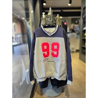 더블제이디 [시흥점] 기모 V넥 99엔젤 오버핏 맨투맨 (남여공용)/JFZZ22A21GY