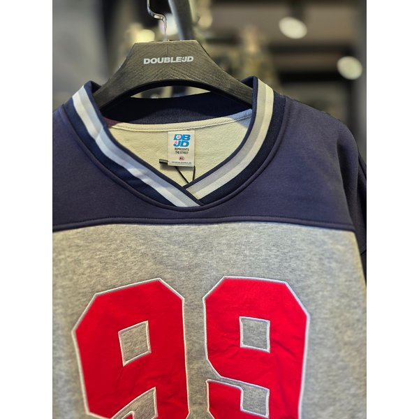 [시흥점] 기모 V넥 99엔젤 오버핏 맨투맨 (남여공용)/JFZZ22A21GY