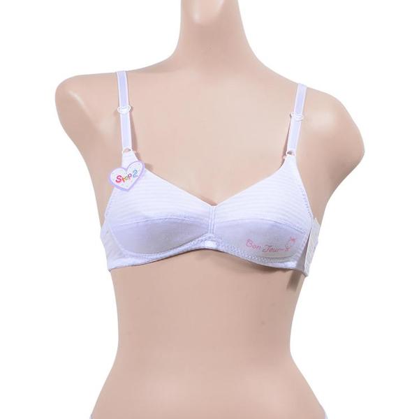 확대된 대표 봉주르 스트라이프 인체공학적 입체설계 주니어 2단계 AA컵 브라 SW2207-0027(1)