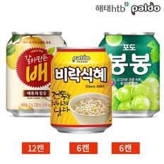 NS홈쇼핑 갈아만든배 포도 봉봉 비락식혜 238ml 3종 24캔 세트[32522280]